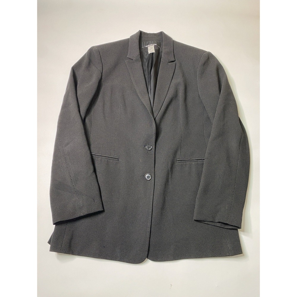Jones New York Womens 10 Grey Two Button Blazer Jacket Professional Old Money